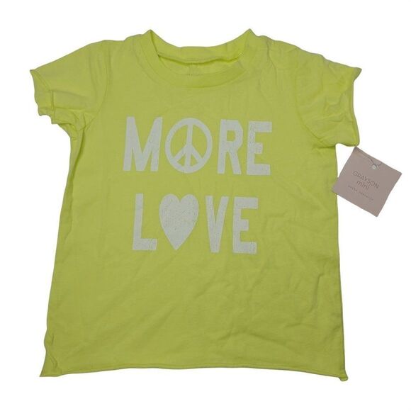 Grayson Mini Toddler Girls More Love Short Sleeve T-Shirt Yellow 3T NEW - Picture 3 of 4